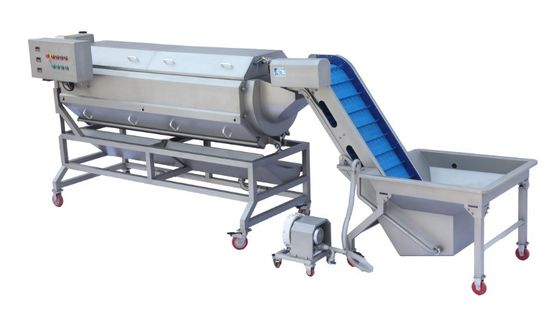 Taro Automatic Peeling Machine With Rotary Hard Polishing Brushes For Root Vegetable